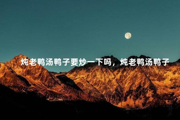 炖老鸭汤鸭子要炒一下吗，炖老鸭汤鸭子要炒一下吗