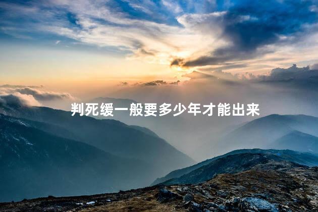 判死缓一般要多少年才能出来
