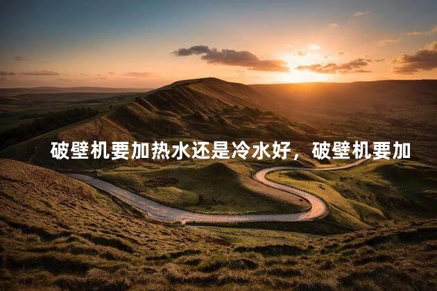 破壁机要加热水还是冷水好，破壁机要加热水还是冷水好呢
