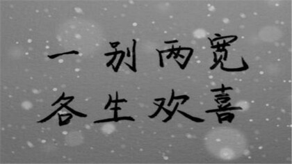 一别两宽各生欢喜是什么意思